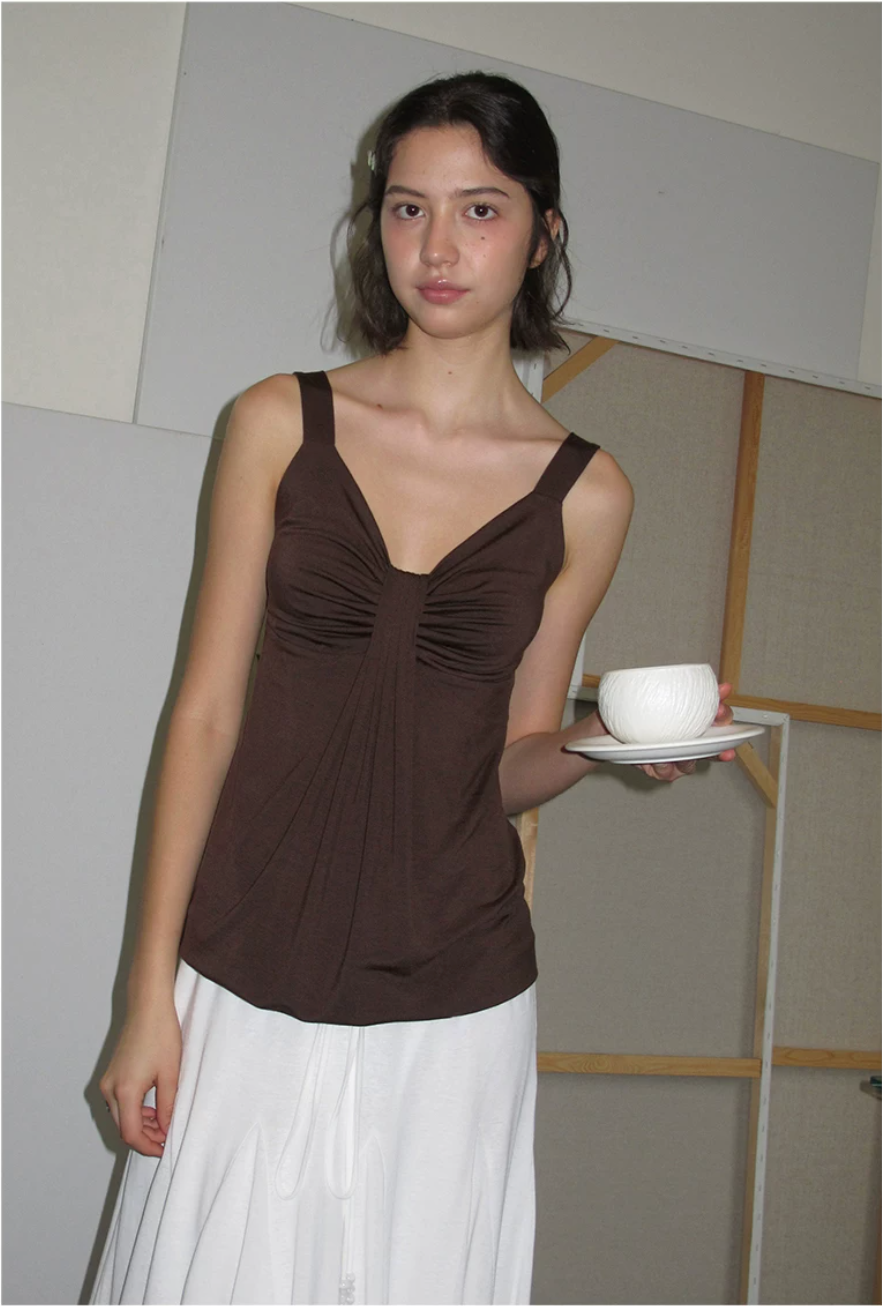 Ruched Lyocell Tank Top
