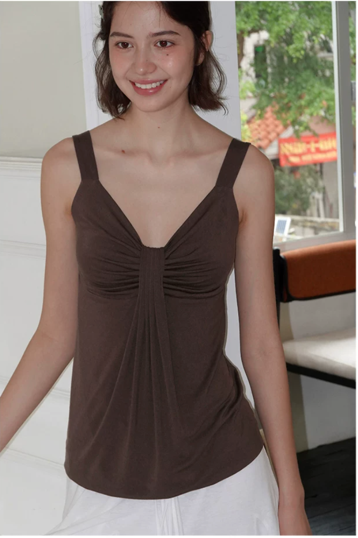Ruched Lyocell Tank Top