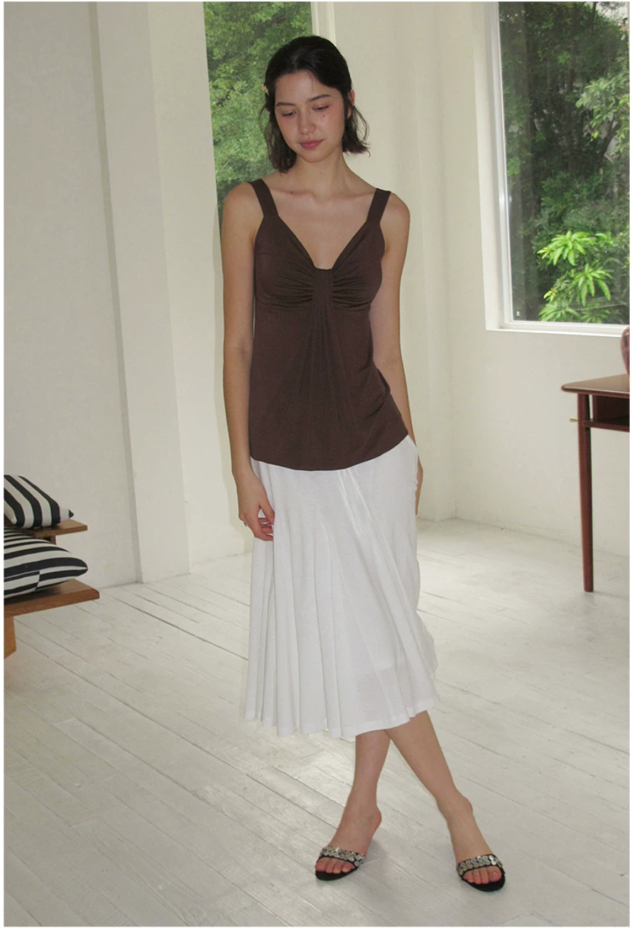 Ruched Lyocell Tank Top