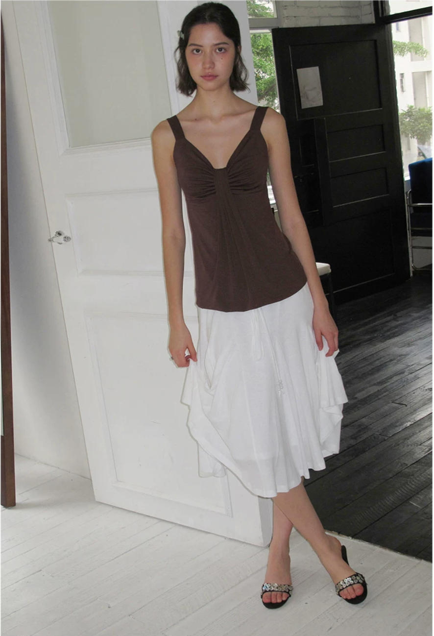 Ruched Lyocell Tank Top