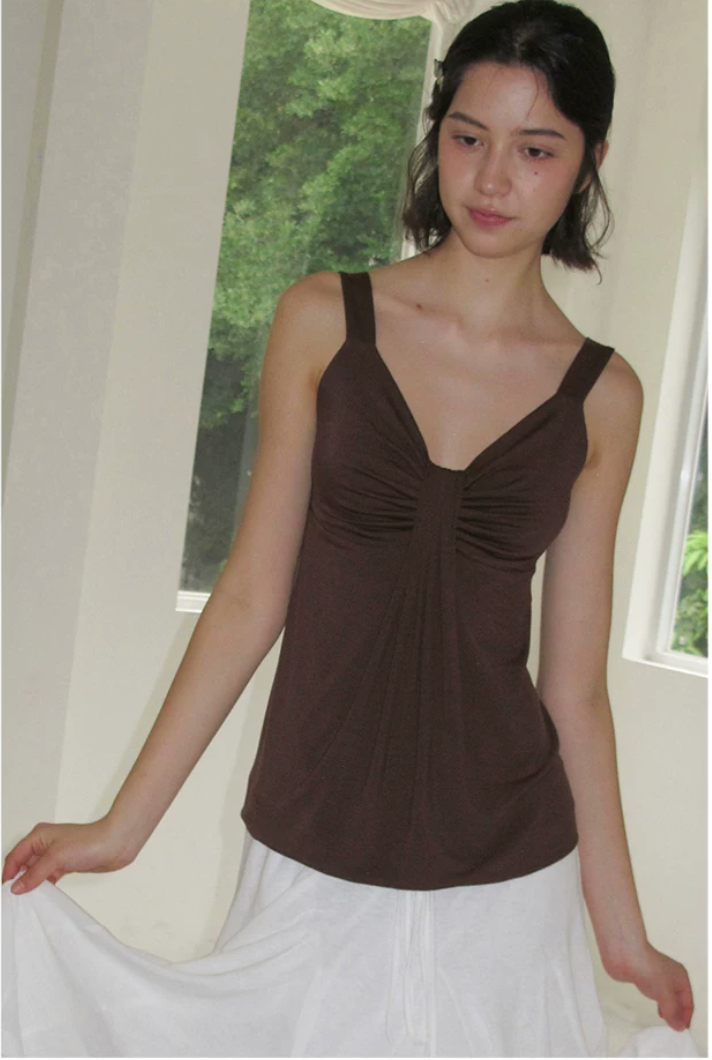 Ruched Lyocell Tank Top