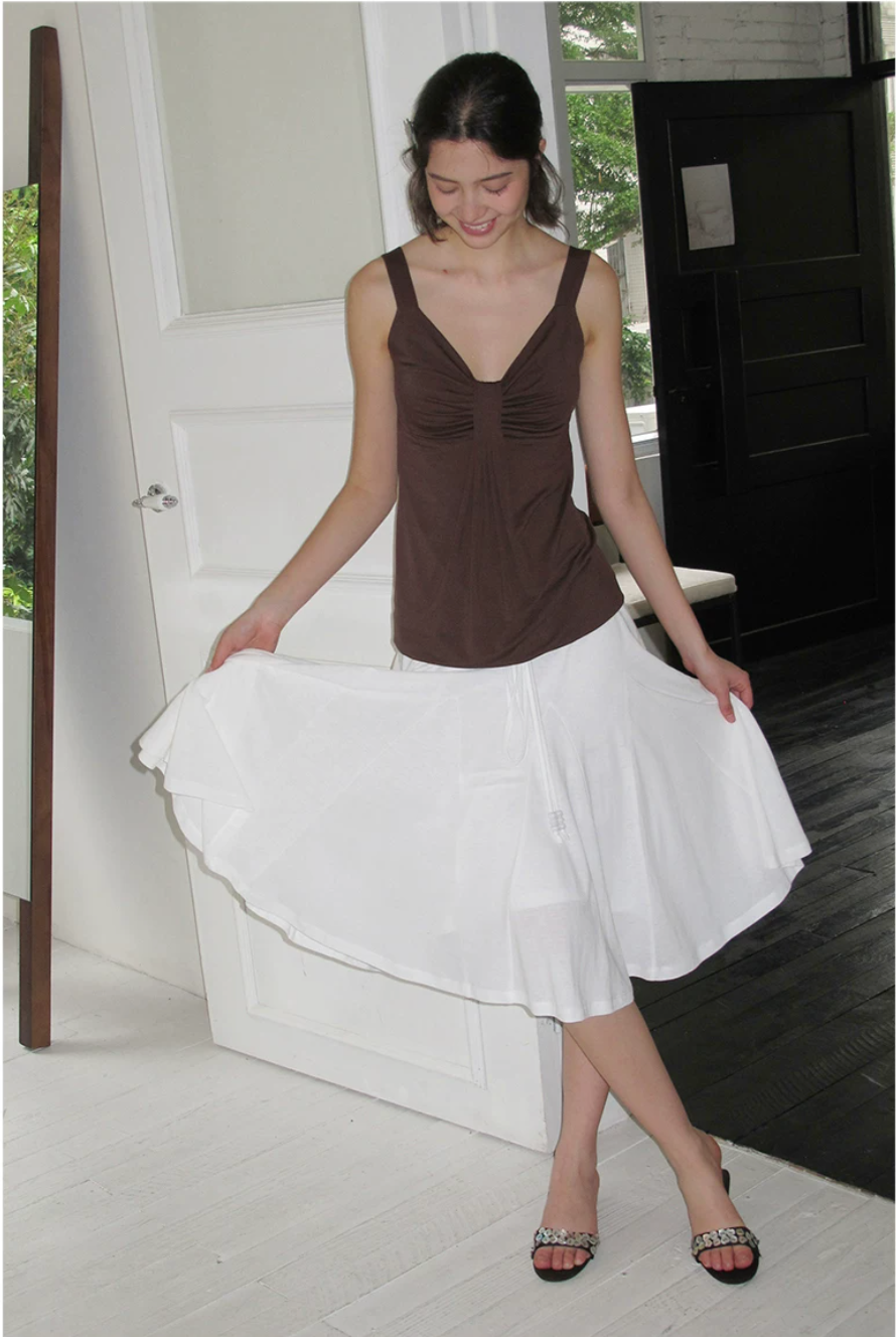 Ruched Lyocell Tank Top