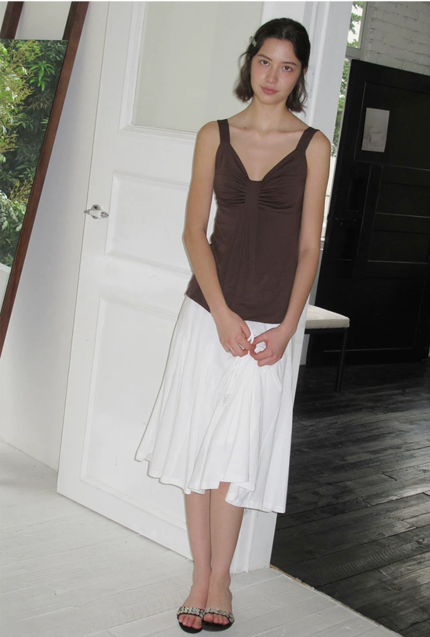 Ruched Lyocell Tank Top