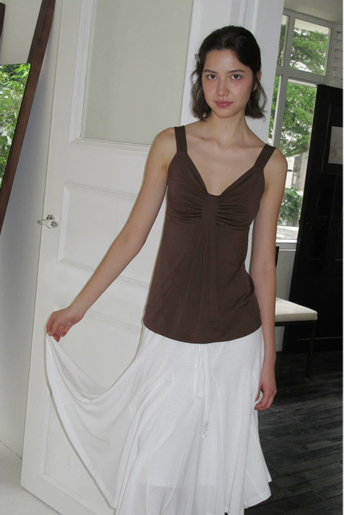 Ruched Lyocell Tank Top