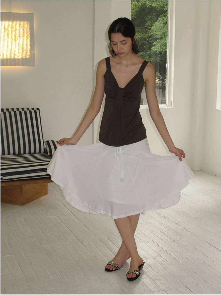Ruched Lyocell Tank Top