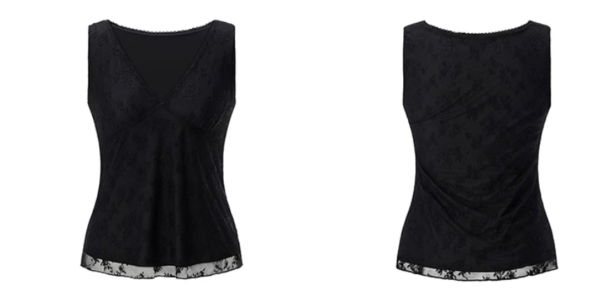 Floral Lace V-Neck Stretch Tank