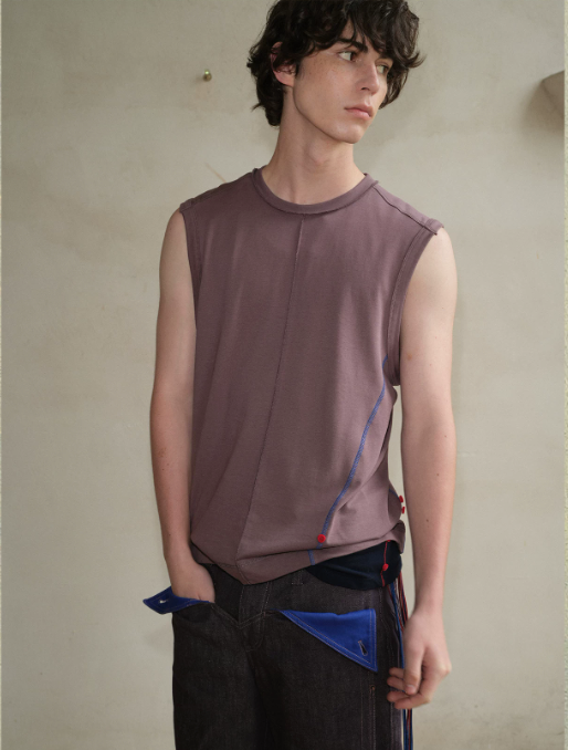 Tibetan Blue Invasion | Sleeveless Cotton Tank