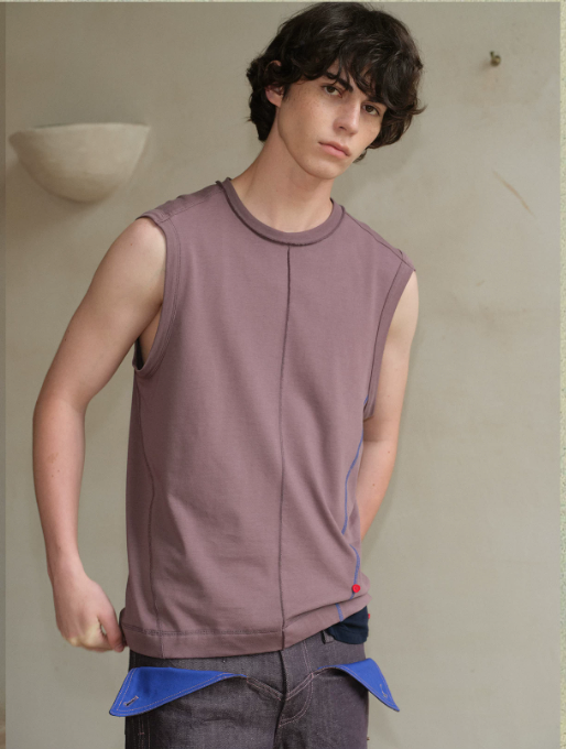 Tibetan Blue Invasion | Sleeveless Cotton Tank