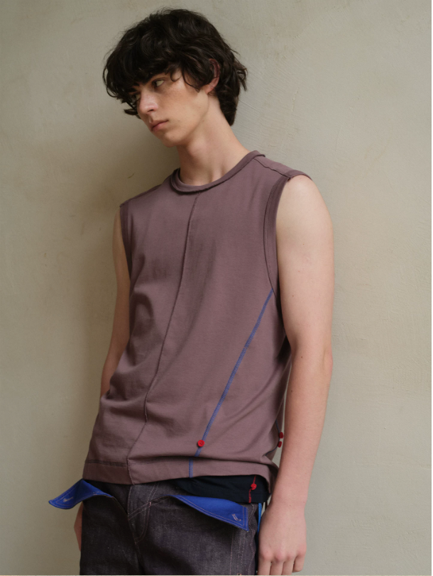 Tibetan Blue Invasion | Sleeveless Cotton Tank