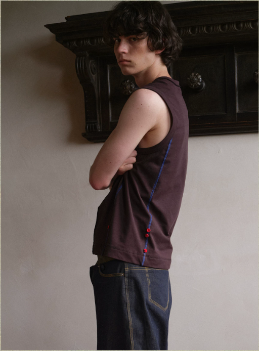 Tibetan Blue Invasion | Sleeveless Cotton Tank