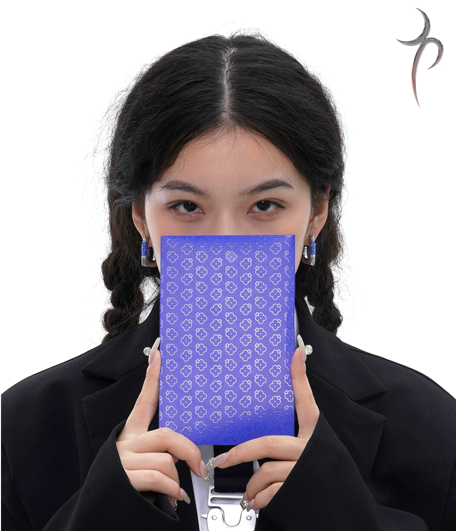 Blue Thread Hoop Earrings