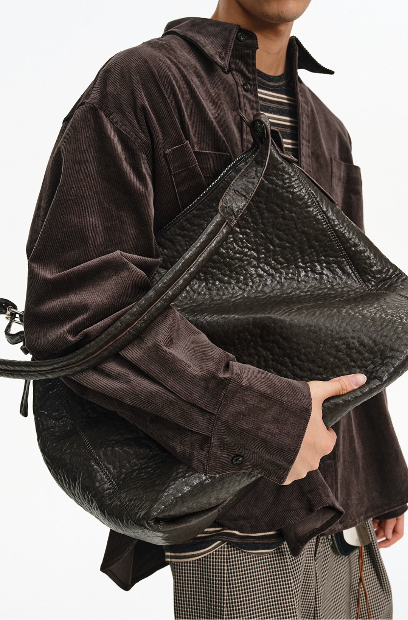 Textured Oversized Slouch Shoulder Bag