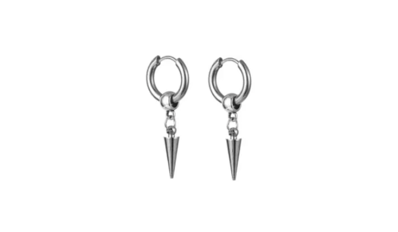 Spike Drop Hoop Earrings