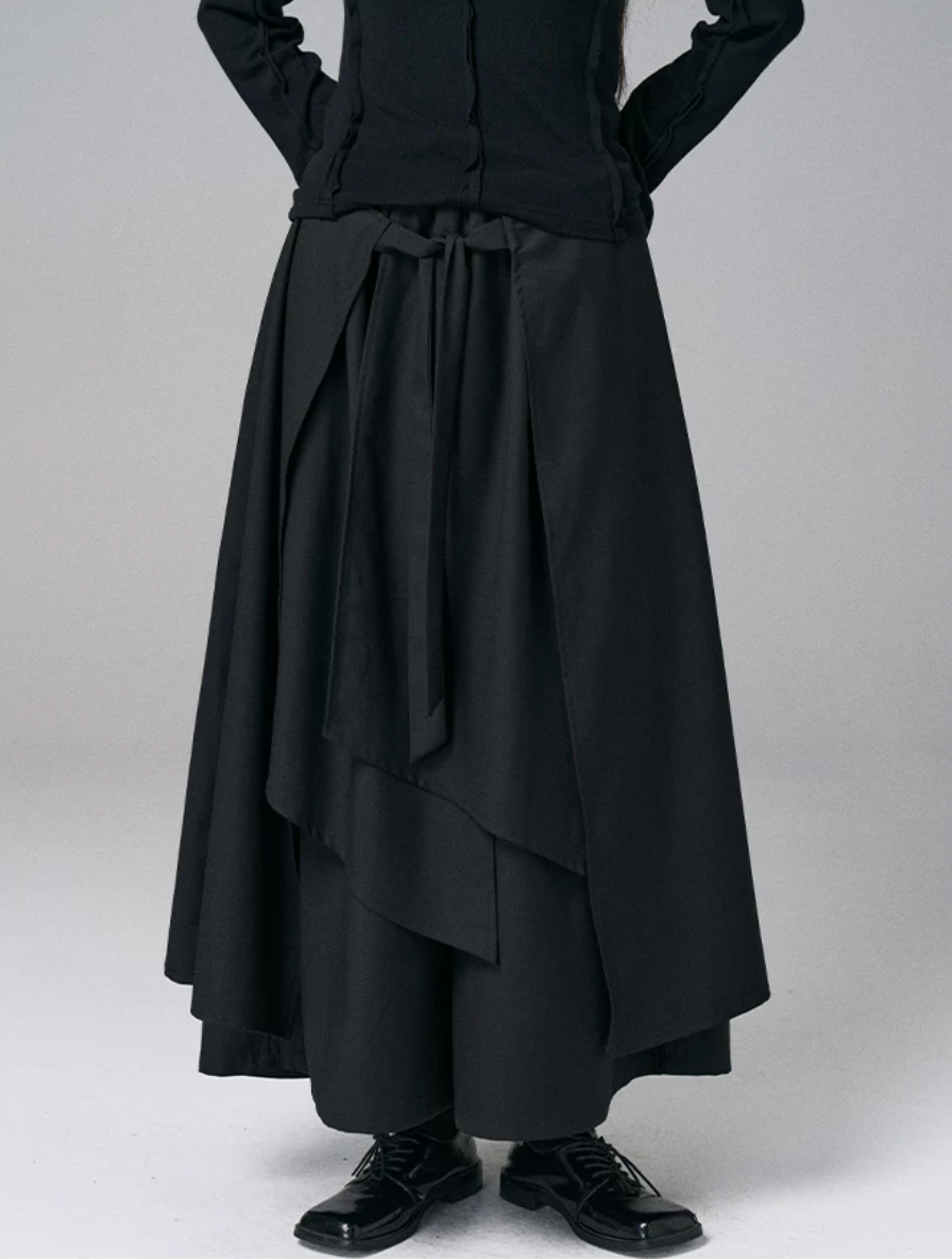 Draped Layer Wrap Trousers
