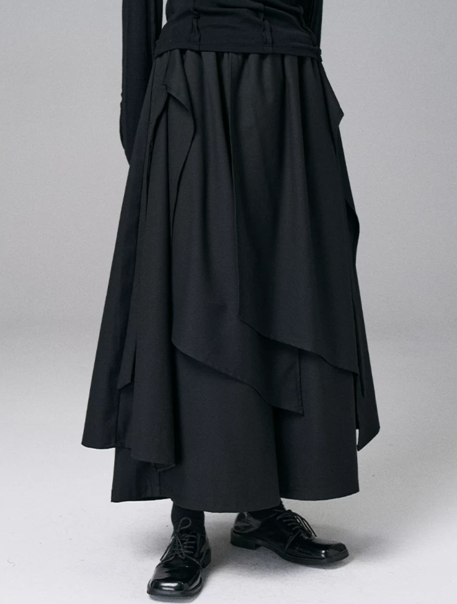 Draped Layer Wrap Trousers