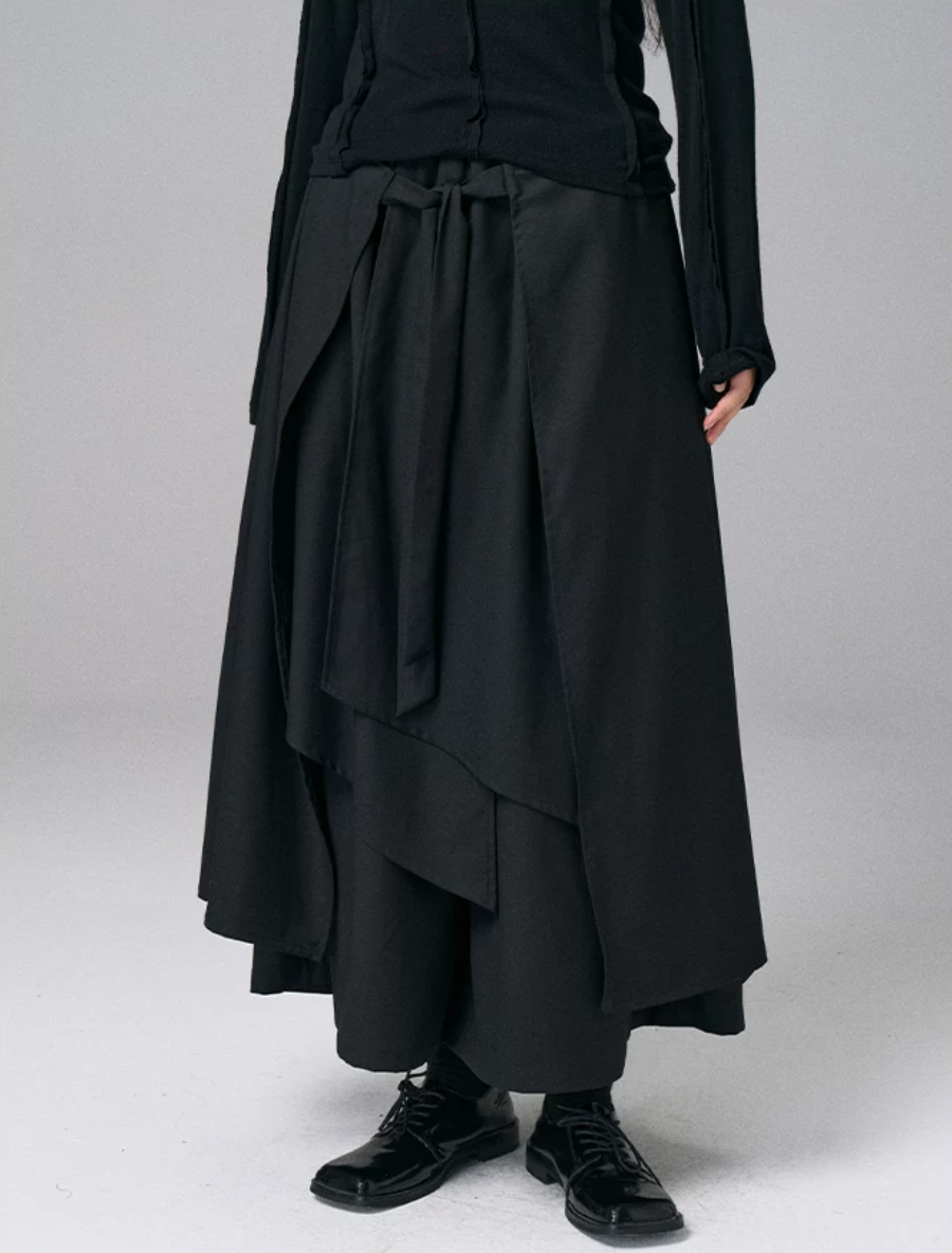 Draped Layer Wrap Trousers