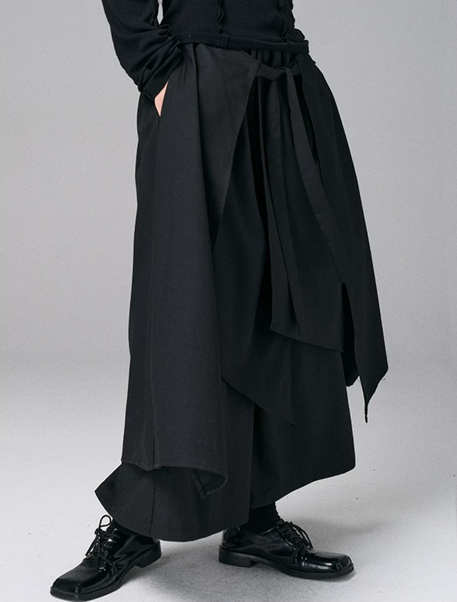 Draped Layer Wrap Trousers