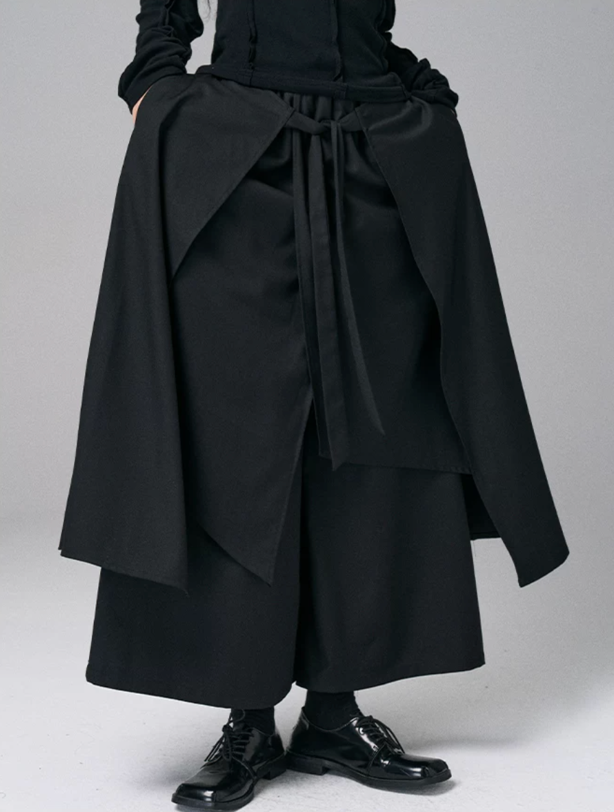 Draped Layer Wrap Trousers