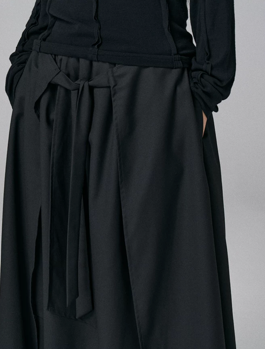 Draped Layer Wrap Trousers