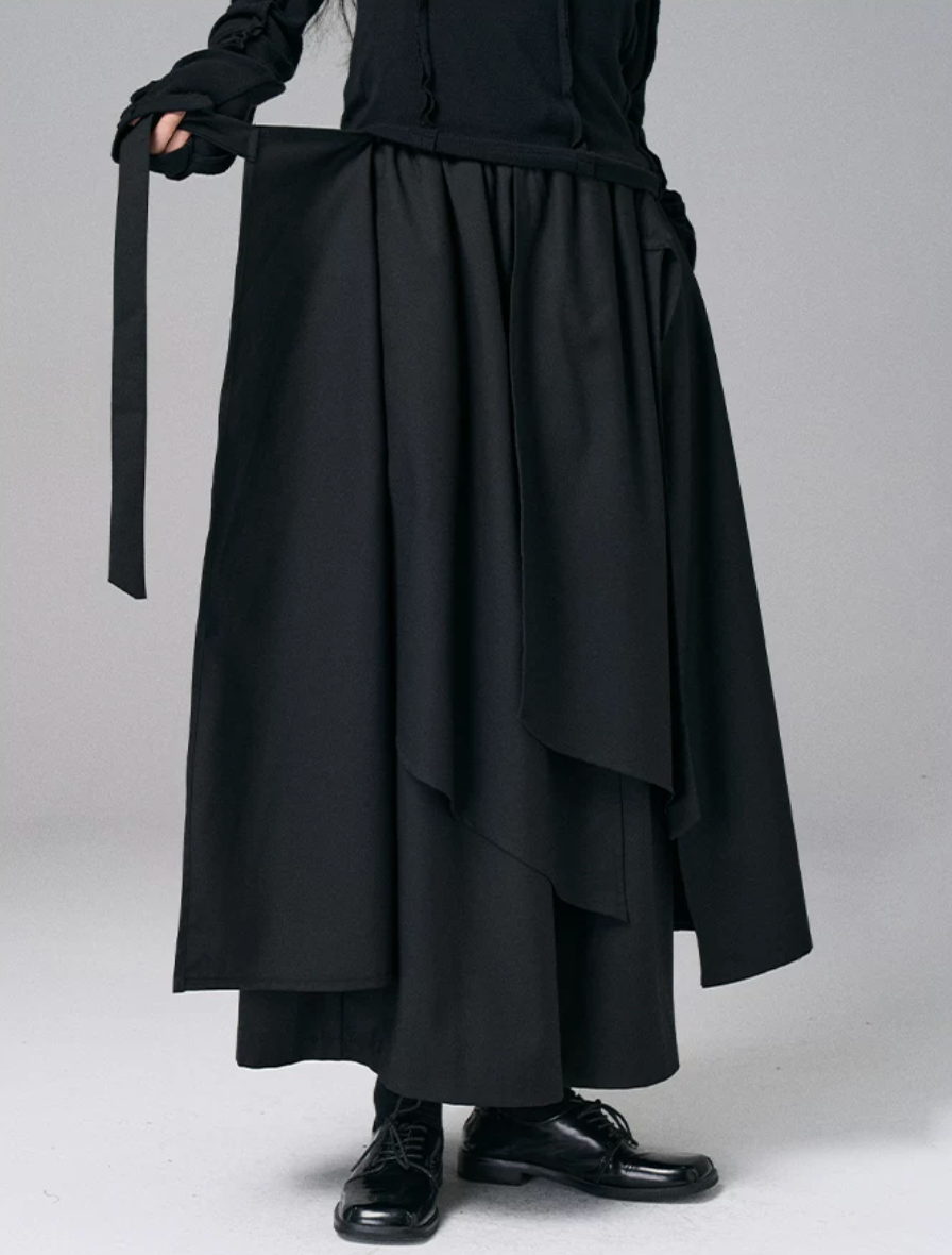 Draped Layer Wrap Trousers