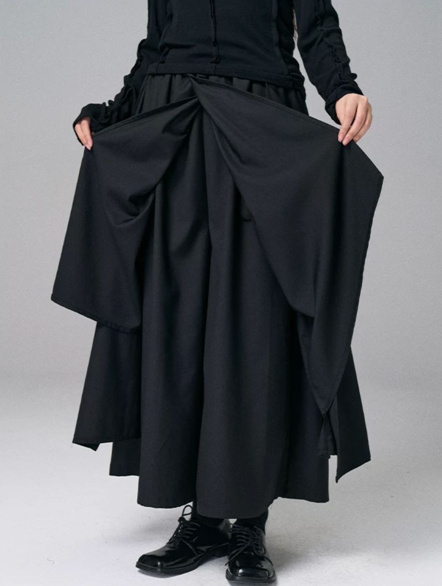 Draped Layer Wrap Trousers