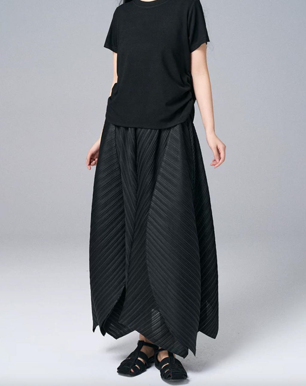 Architectural Pleated Overlay Trousers