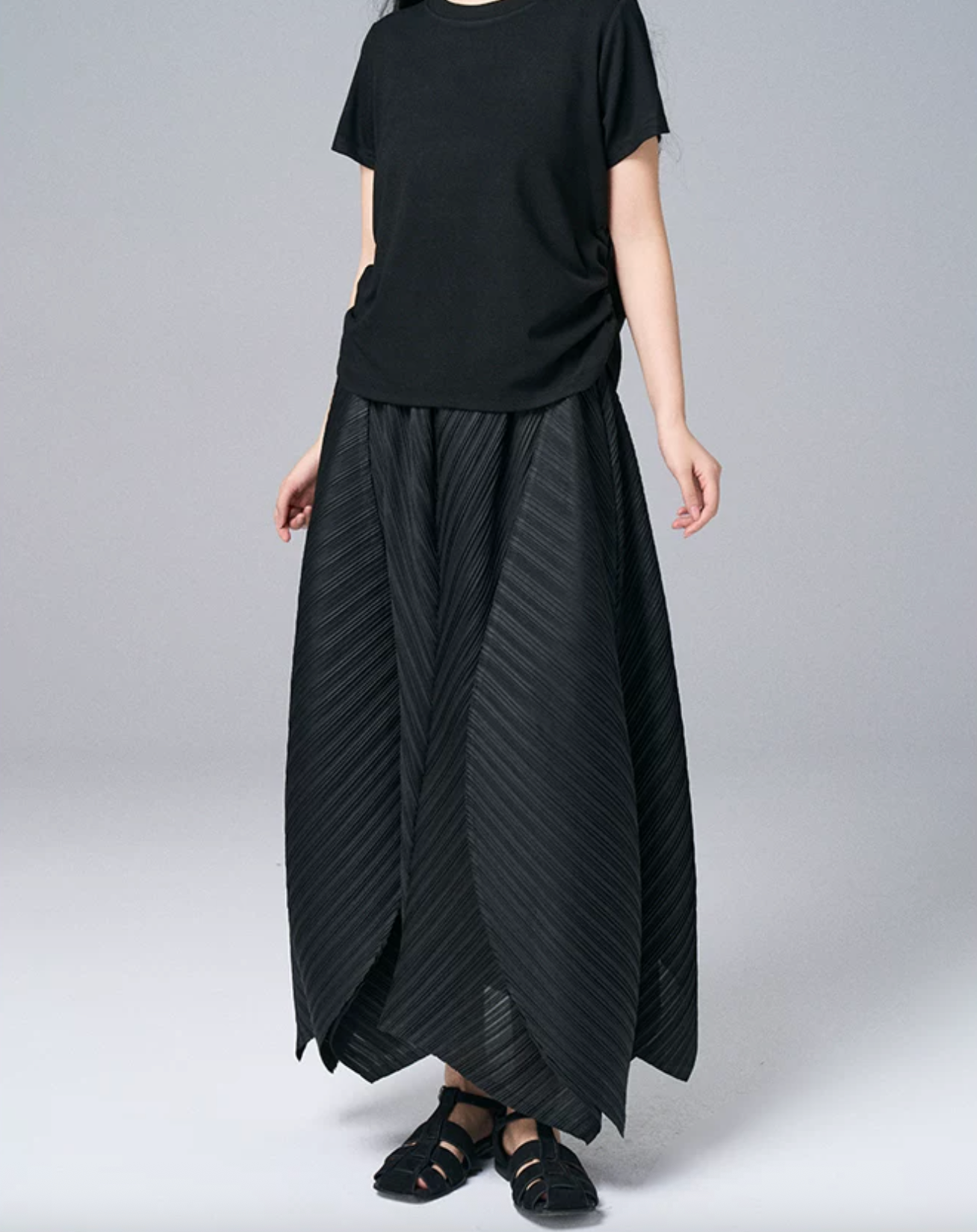 Architectural Pleated Overlay Trousers