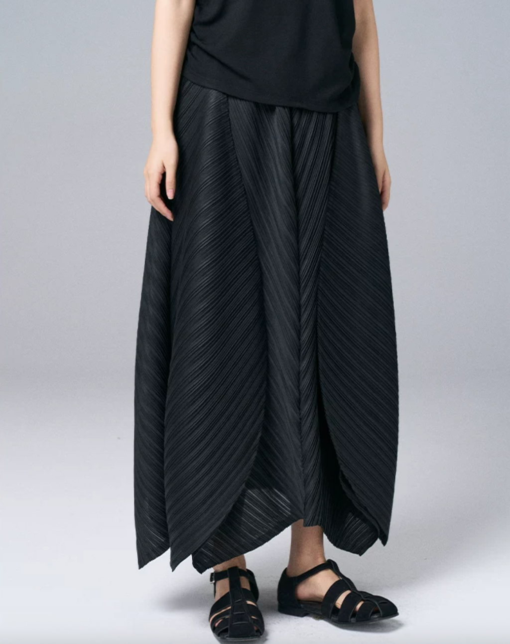 Architectural Pleated Overlay Trousers