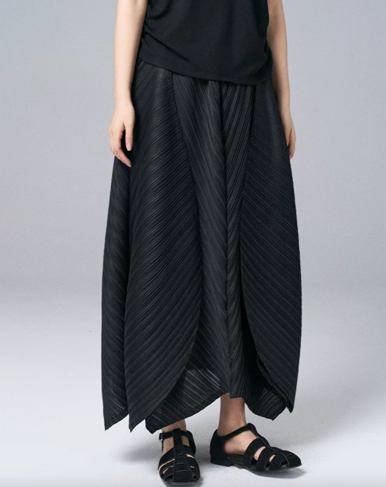 Architectural Pleated Overlay Trousers