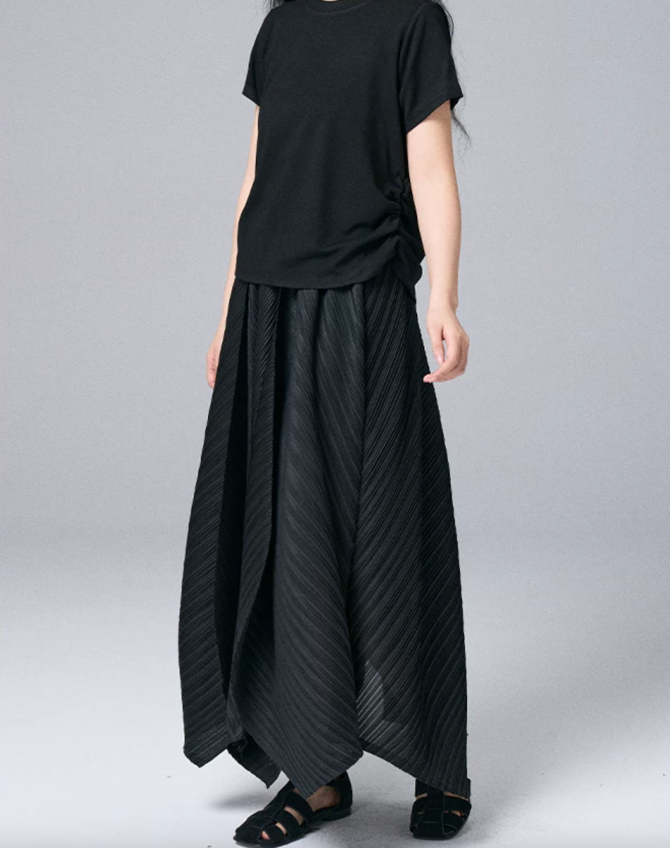 Architectural Pleated Overlay Trousers