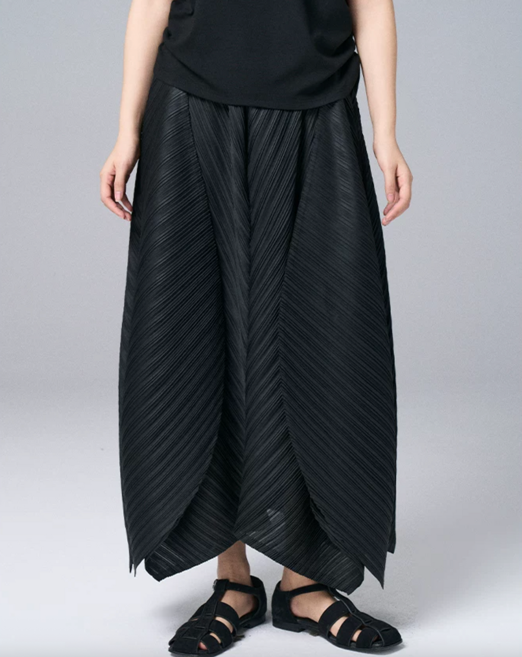 Architectural Pleated Overlay Trousers