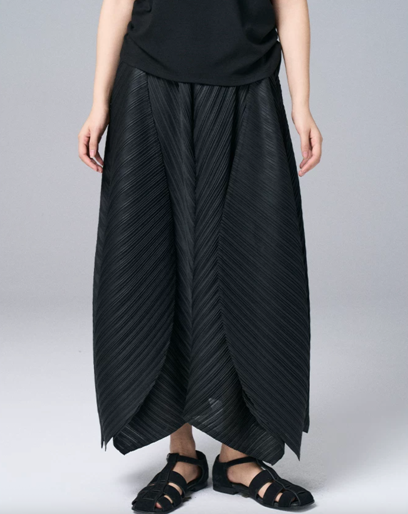 Architectural Pleated Overlay Trousers