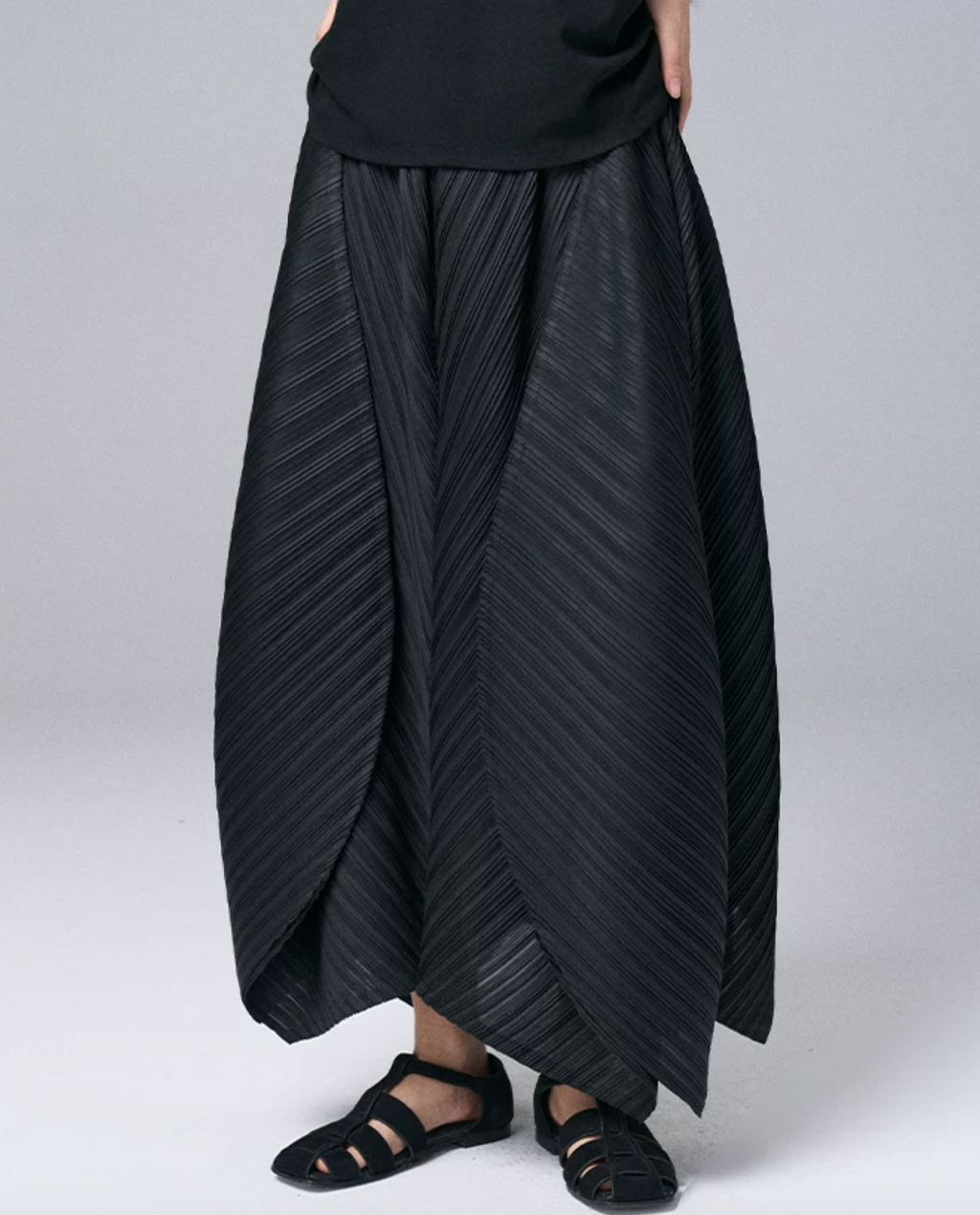 Architectural Pleated Overlay Trousers