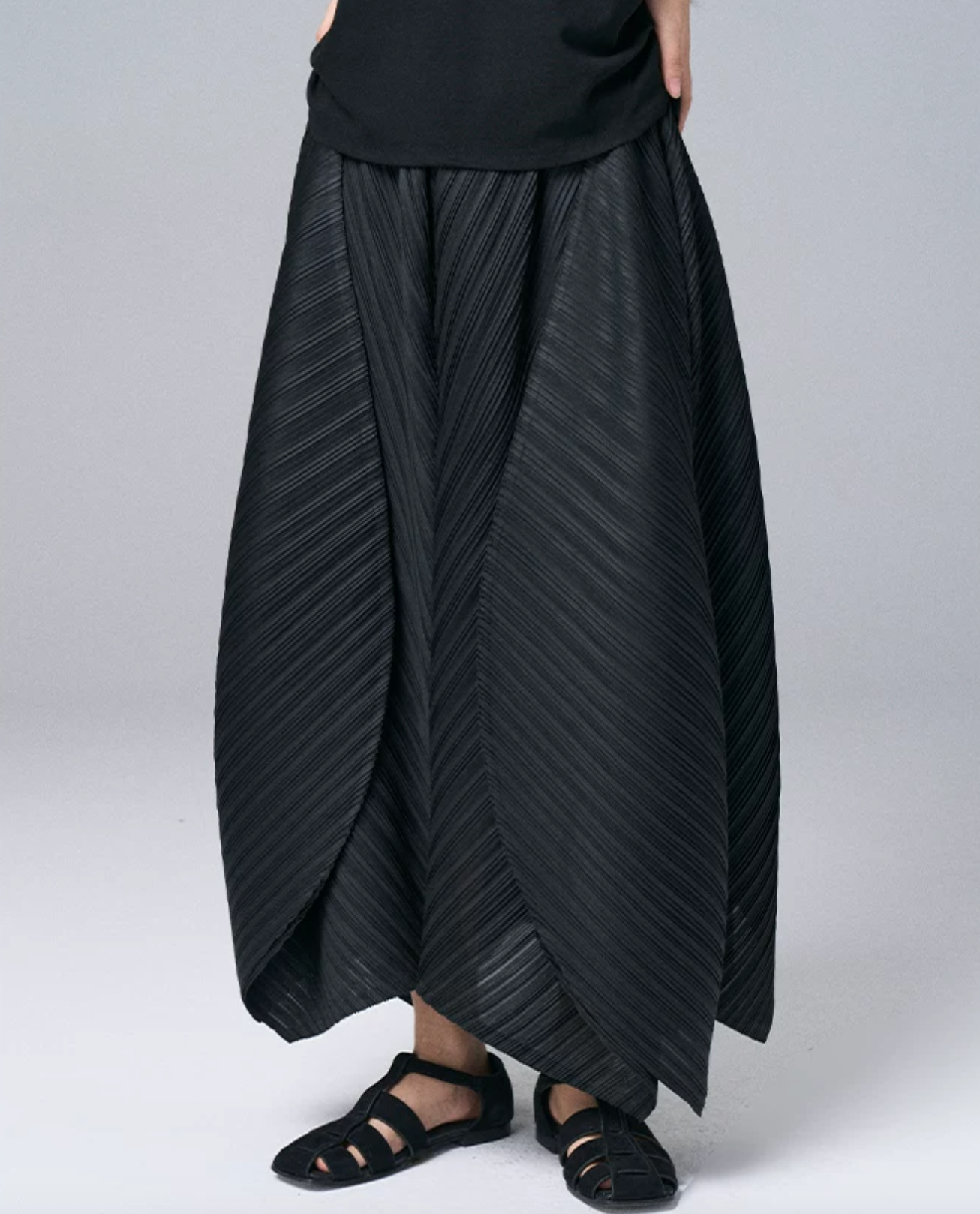 Architectural Pleated Overlay Trousers