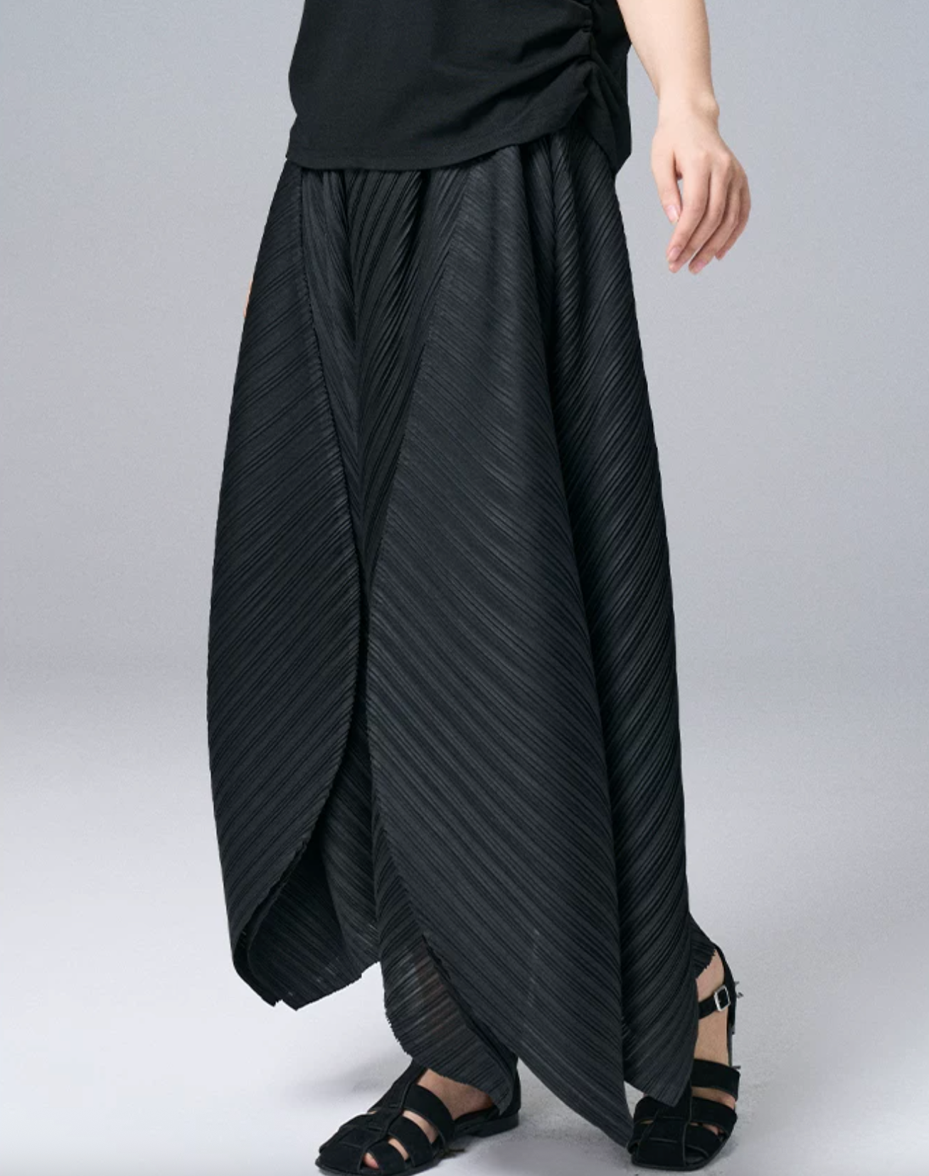 Architectural Pleated Overlay Trousers