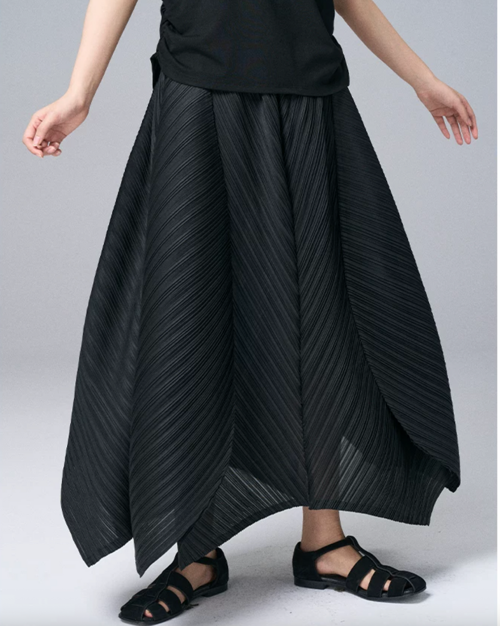 Architectural Pleated Overlay Trousers