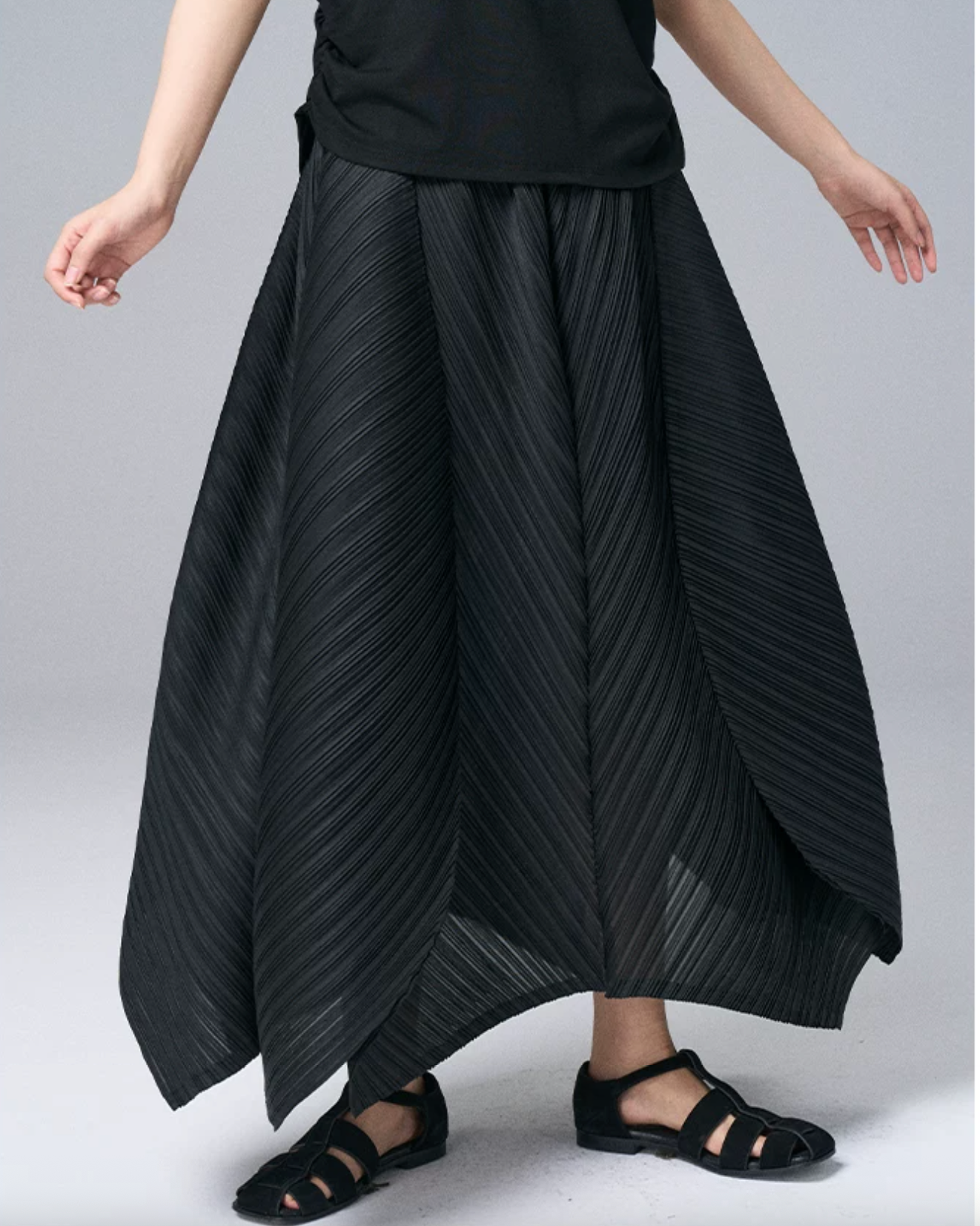 Architectural Pleated Overlay Trousers