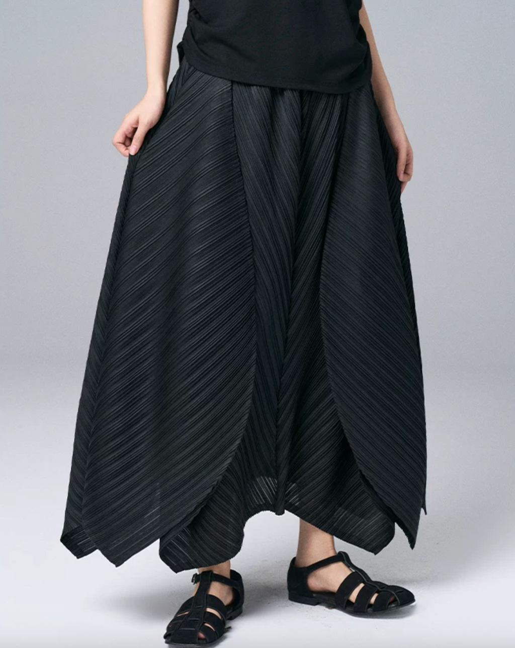 Architectural Pleated Overlay Trousers