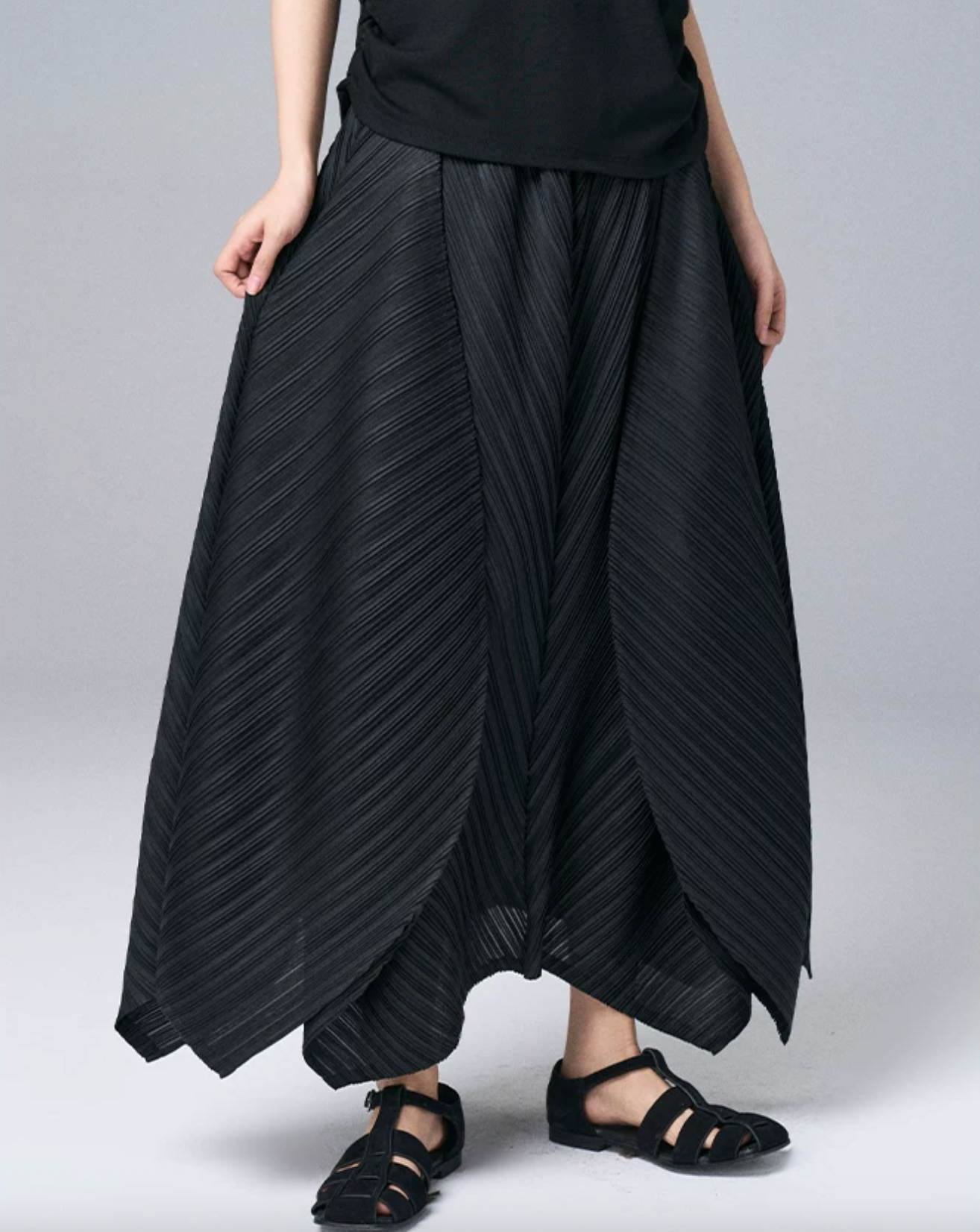 Architectural Pleated Overlay Trousers