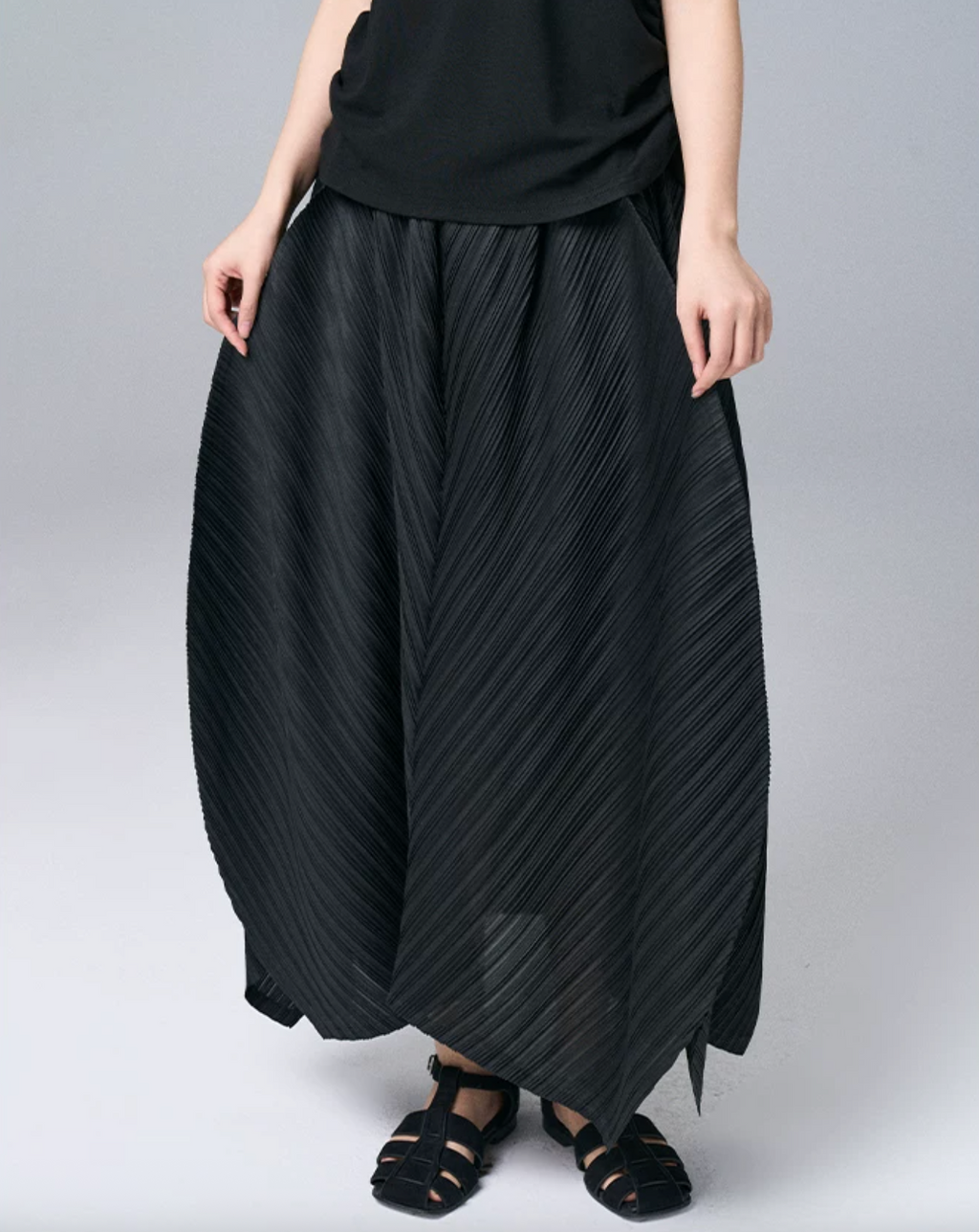 Architectural Pleated Overlay Trousers