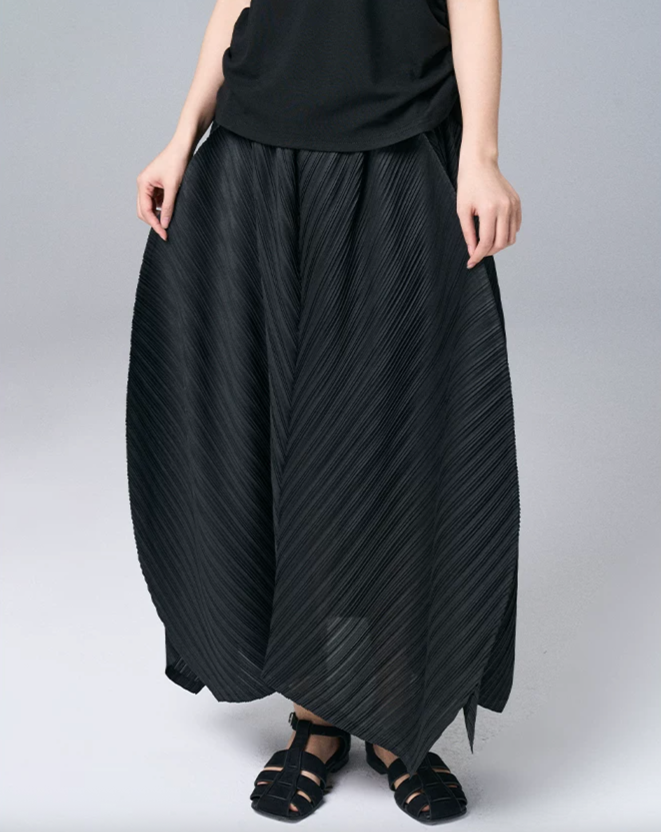 Architectural Pleated Overlay Trousers