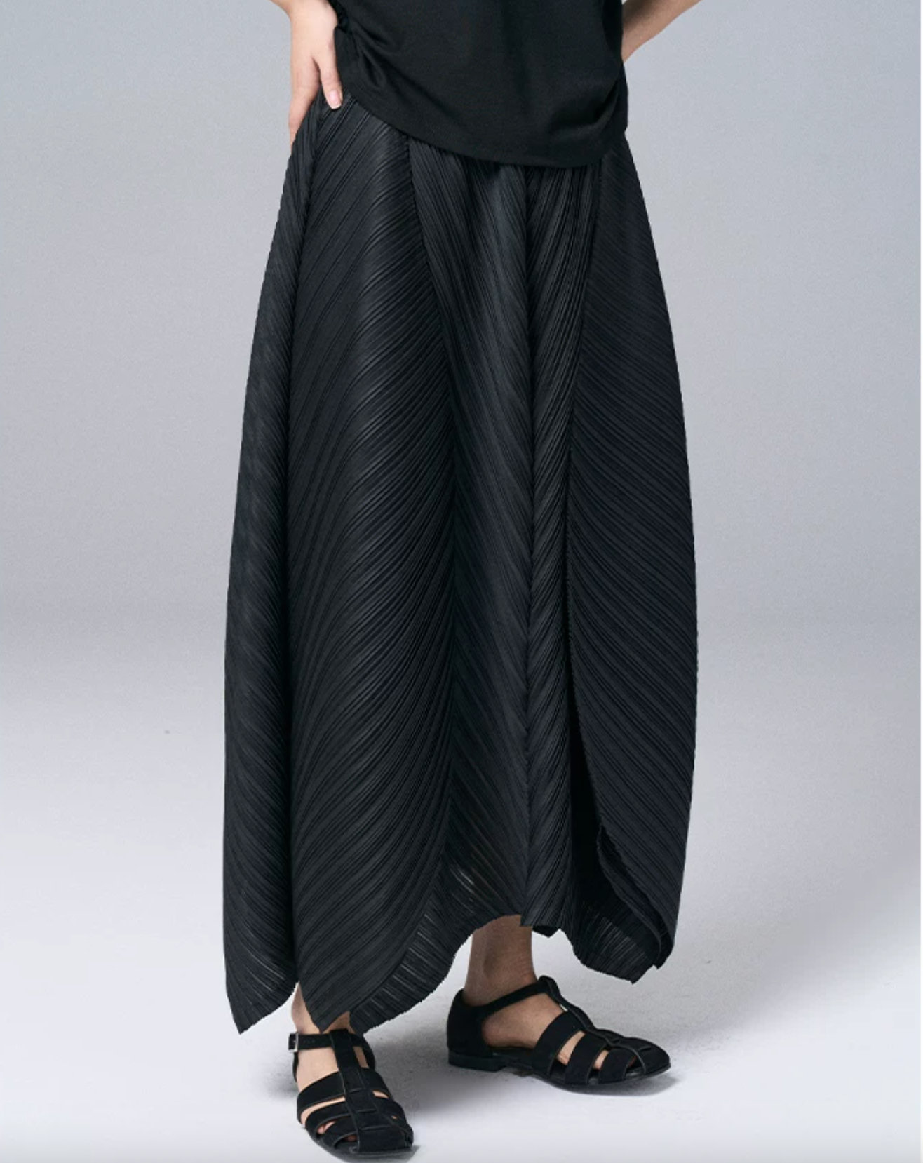 Architectural Pleated Overlay Trousers