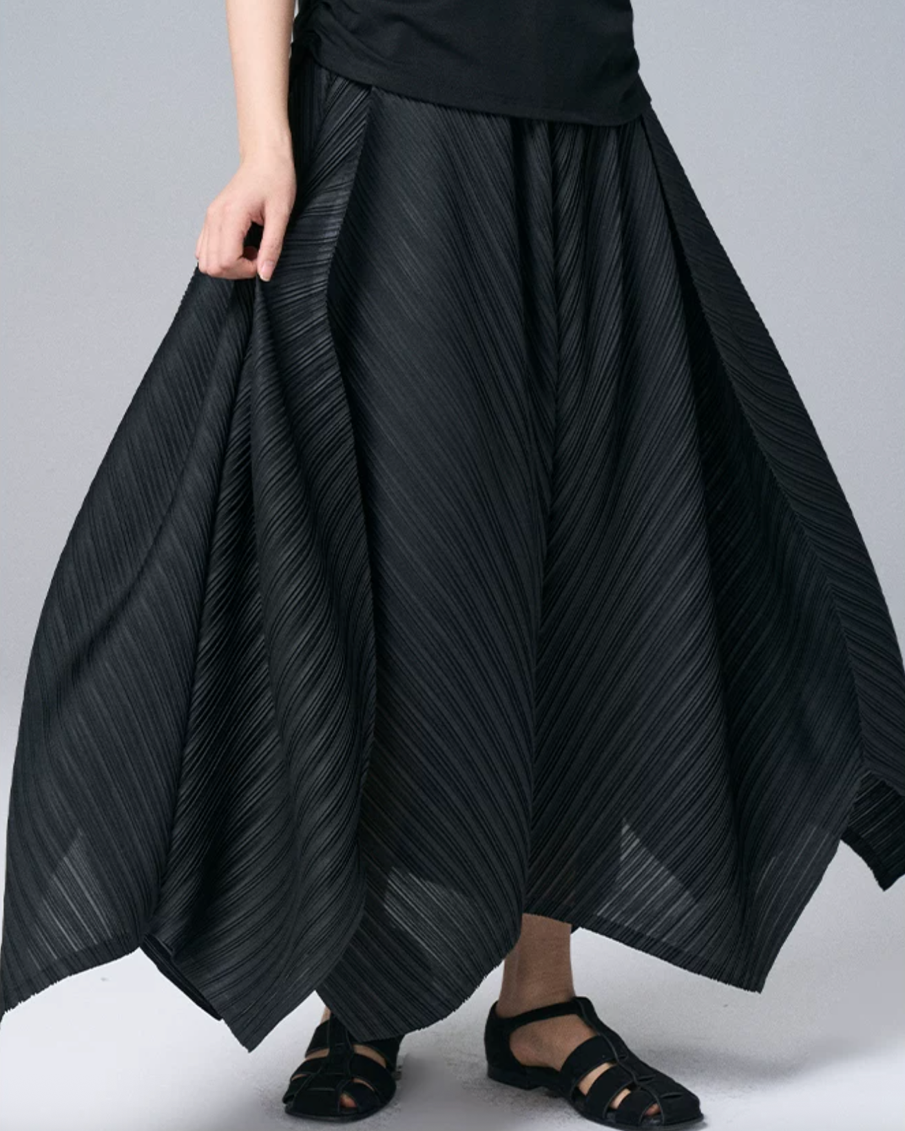 Architectural Pleated Overlay Trousers
