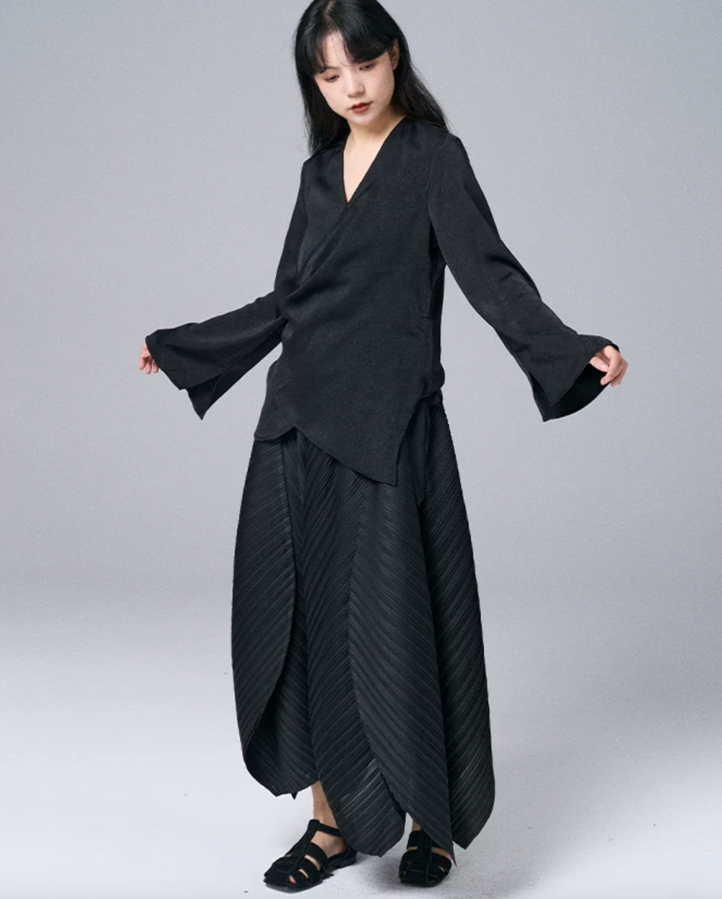 Architectural Pleated Overlay Trousers