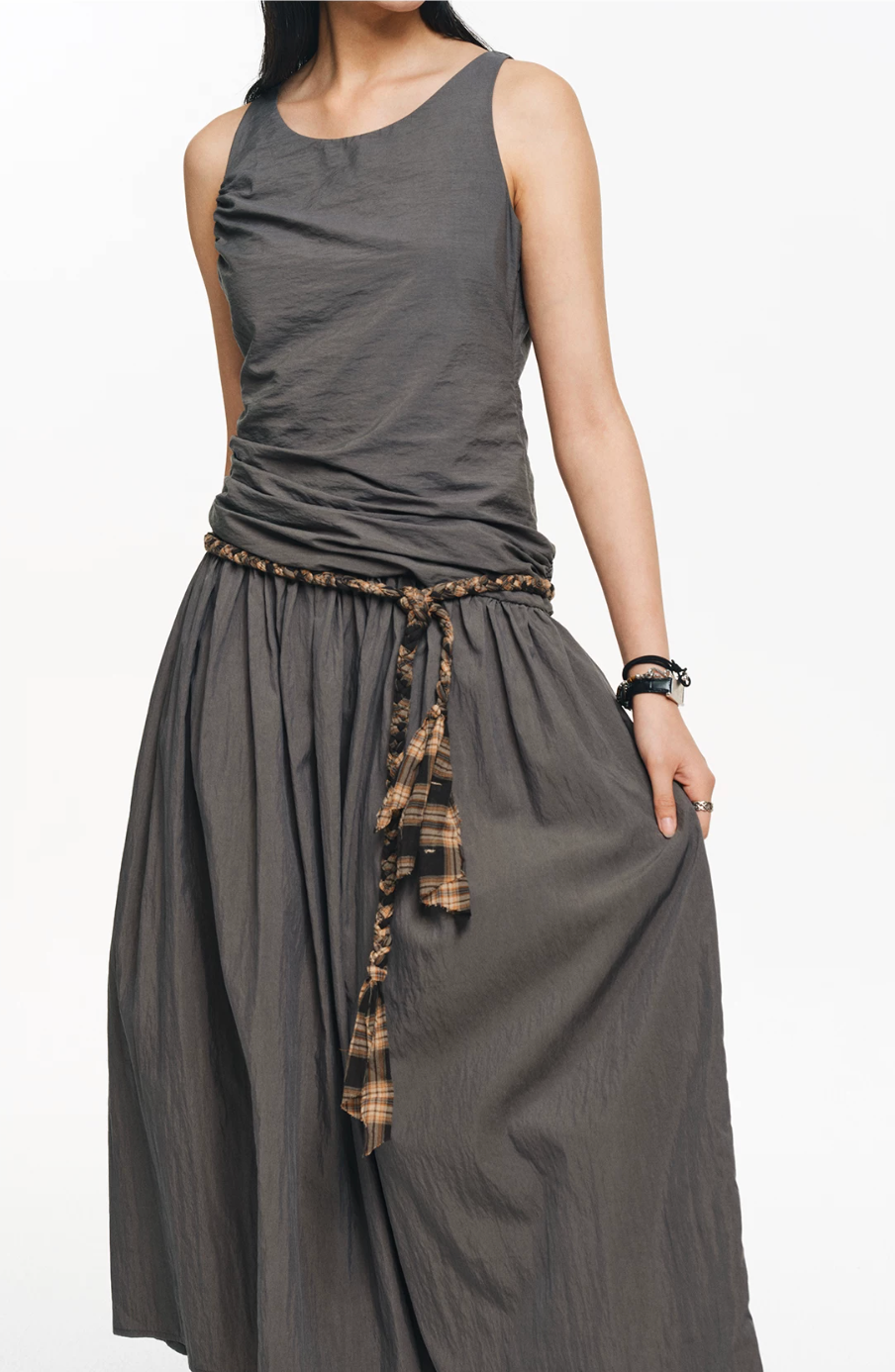 Ruched Tank Midi Dress