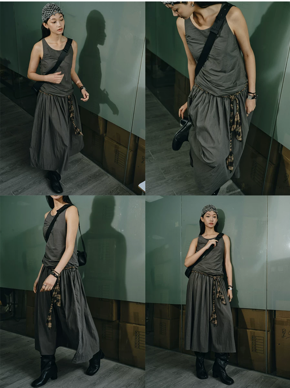 Ruched Tank Midi Dress