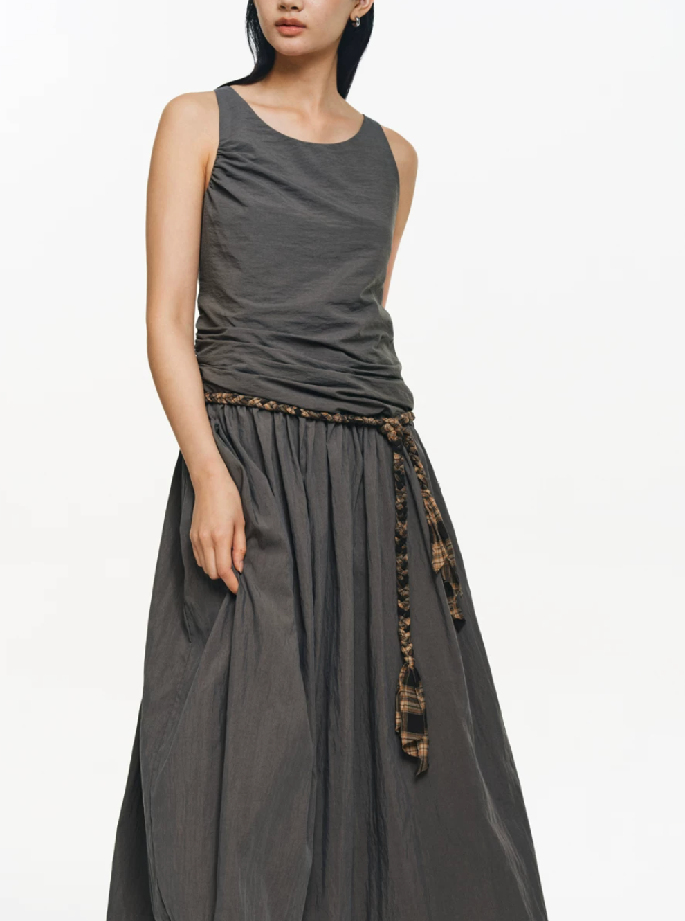 Ruched Tank Midi Dress