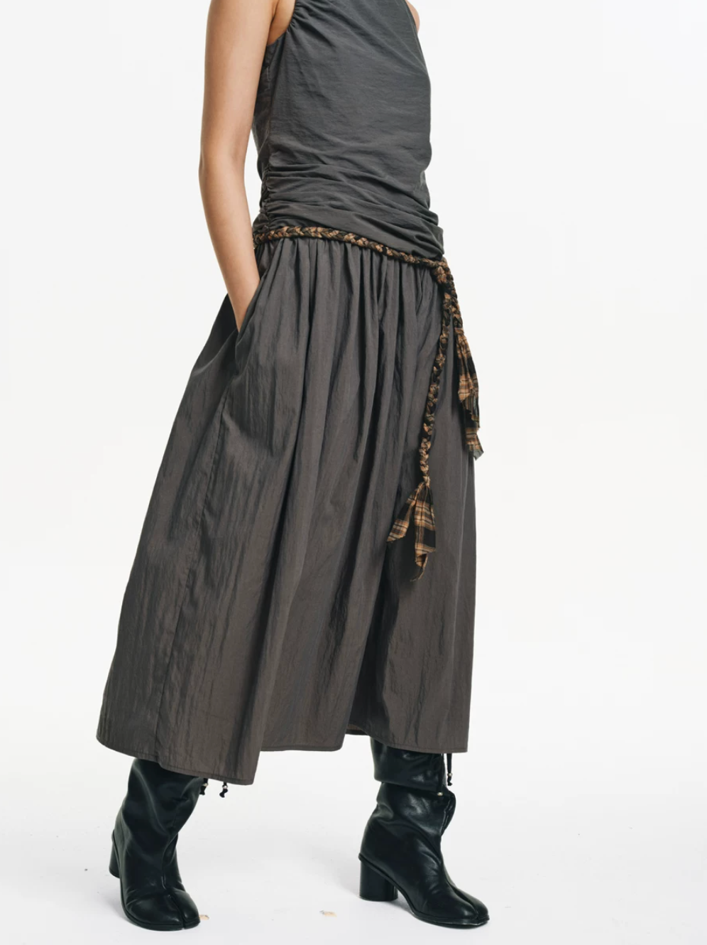 Ruched Tank Midi Dress