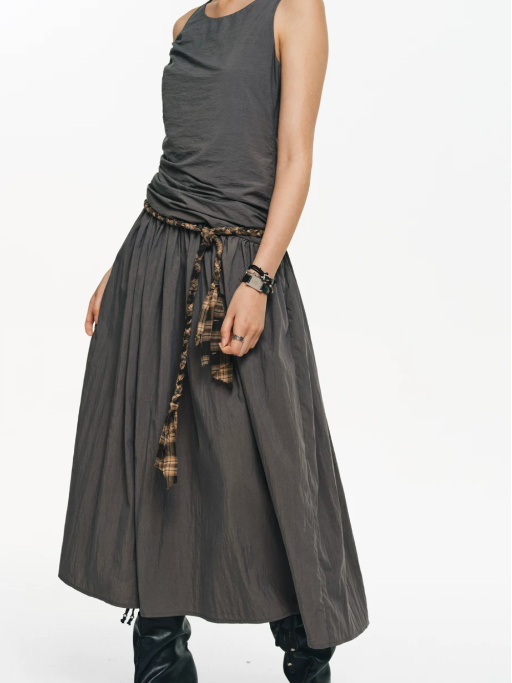 Ruched Tank Midi Dress