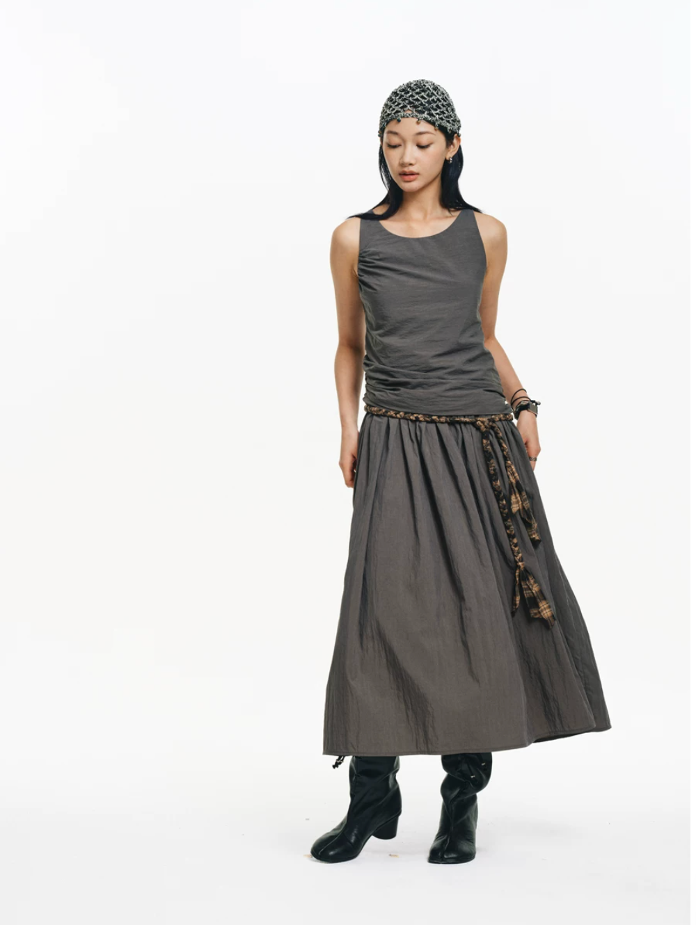 Ruched Tank Midi Dress